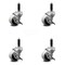 Service Caster 2 Inch Thermoplastic Wheel 3/4 Inch Expanding Stem Caster with Brakes, 4PK SCC-EX05S210-TPRS-SLB-34-4 - alternate 3